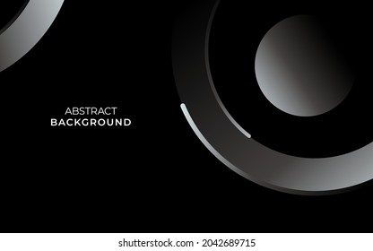 abstract geometric circle black background banner design.