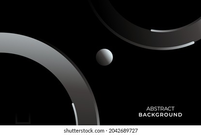 abstract geometric circle black background banner design.