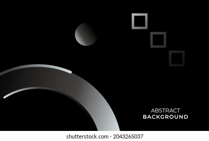 abstract geometric circle black background banner design.