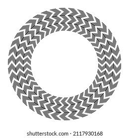 Abstract geometric circle circular pattern for round frame. Vector art.