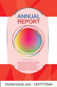Abstract Geometric and circle colorful rainbows mesh in background Brochure design template or Business Annual Report Flyer cover or Poster in A4 size