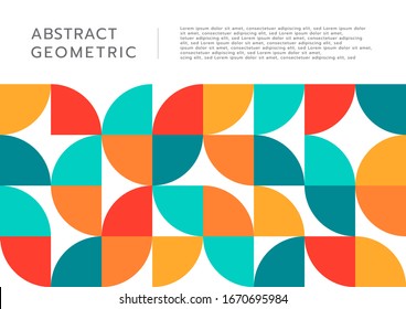 Abstract Geometric Circle Cut Shape Flat Design With Space For Your Text. Vector Illustration.