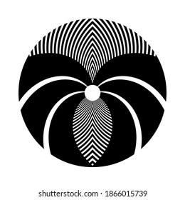 Abstract geometric circle design element. Vector art.