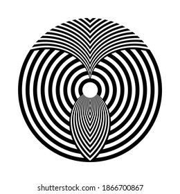 Abstract geometric circle design element. Vector art.