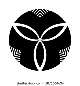 Abstract geometric circle design element. Vector art.