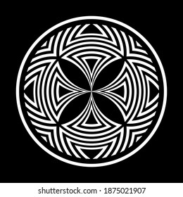 Abstract geometric circle design element. Vector art.