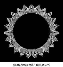 Abstract geometric circle design element for frame. Vector art.