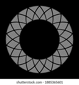 Abstract geometric circle design element for frame. Vector art.