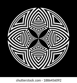 Abstract geometric circle design element. Vector art.
