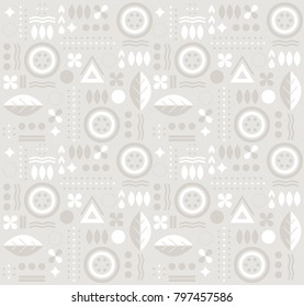 Abstract Geometric Circle Diamond Dotted Trendy Seamless Pattern Vector Background
