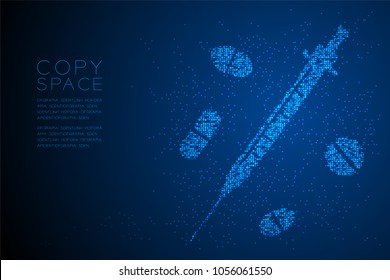 Abstract Geometric Circle dot pattern Syringe and Drug shape, International Day against Drug Abuse concept design illustration isolated on blue gradient background with copy space, vector eps 10