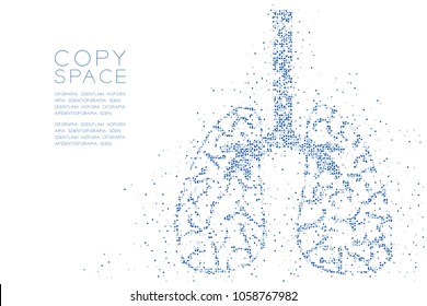 Abstract Geometric Circle dot pattern Lung shape, Medical Science Organ concept design blue color illustration isolated on white background with copy space, vector eps 10