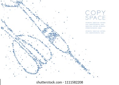 Abstract Geometric Circle dot pixel pattern Dartboard game shape, business success concept design blue color illustration on white background with copy space, vector eps 10