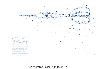 Abstract Geometric Circle dot pixel pattern Dartboard game shape, business success concept design blue color illustration on white background with copy space, vector eps 10