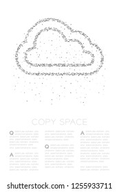 Abstract Geometric Circle dot pixel pattern Cloud symbol shape, Technology concept design black color illustration on white background with copy space, vector eps 10