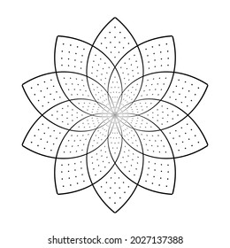 Abstract geometric circle floral pattern. Vector art.