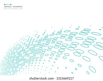 Abstract geometric circle halftone of blue technology connect. You can use for ad, poster, print, cover artwork, annual report, magazine. eps10