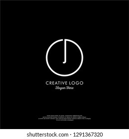 abstract geometric circle j logo letter design concept