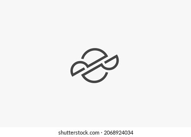 Abstract geometric circle line art logo design