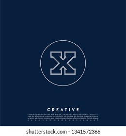 abstract geometric circle logo letter X design concept