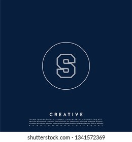 abstract geometric circle logo letter S design concept