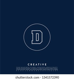abstract geometric circle logo letter D design concept
