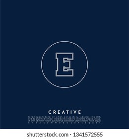 abstract geometric circle logo letter E design concept