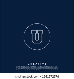 abstract geometric circle logo letter U design concept
