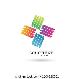 Abstract Geometric Circle Logo. Symbol & Icon Vector Template.