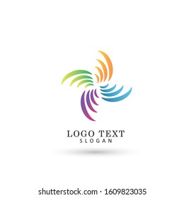 Abstract Geometric Circle Logo. Symbol & Icon Vector Template.