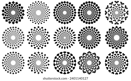 Abstract geometric circle patter ns Elements for design. Circle design elements patter illustration vector image design
