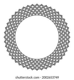 Abstract geometric circle pattern for decorative round frame. Vector art.