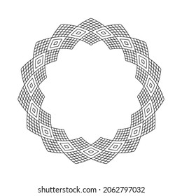 Abstract geometric circle pattern for decorative round frame. Vector art.