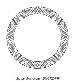 Abstract geometric circle pattern for decorative round frame. Vector art.
