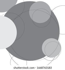 Abstract Geometric Circle Pattern. Linear background in gray color. 