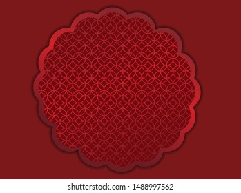 Abstract geometric circle pattern. Red  style background with circle.
