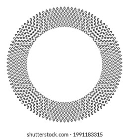 Abstract geometric circle pattern for round frame. Vector art.