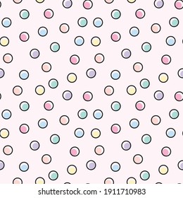 Abstract geometric circle pattern, seamless repeat. Colorful pattern.