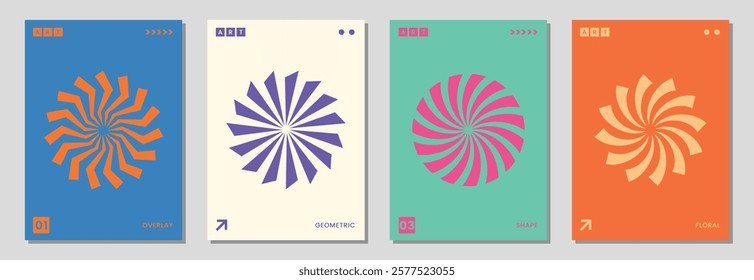 Abstract Geometric Circle Pattern Vector Design. Cool Vintage Electronic Music Album Cover. Swiss Design Print. Bauhaus Poster.