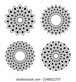 Abstract geometric circle patterns. Decorative design elements. Vector art.