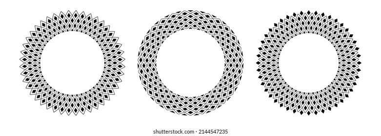 Resumen de patrones de círculo geométrico. Elementos para el diseño. Arte vectorial.