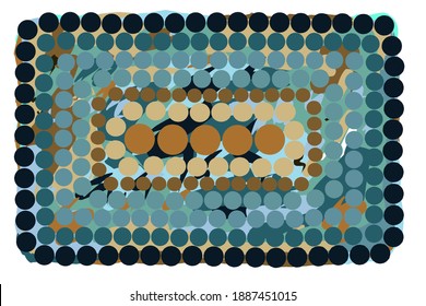 Abstract Geometric circle patterns with abstract painting of wall art. Artistic design Minimalist Scandinavian style. Luxury navy and brown Home decorations. Vector Ilustration.