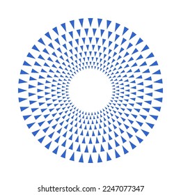 Abstract Geometric Circle Radial Blue Icon. Design Element. Vector Art.
