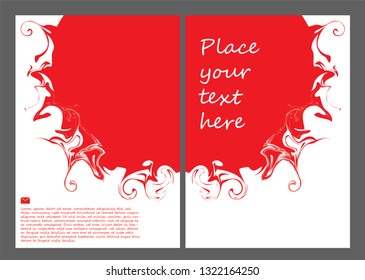 Abstract Geometric Circle red swirl Brochure design template or Business Annual Report Flyer cover or Poster in A4 size