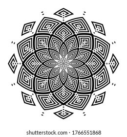 Abstract geometric circle rotation pattern.  Decorative design element. Vector art.