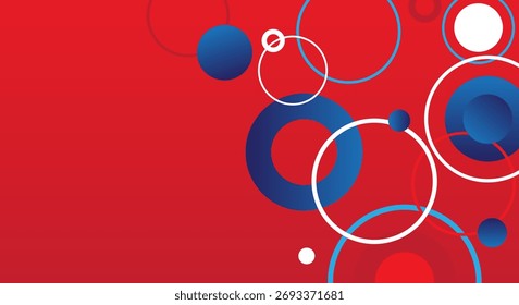 Abstract geometric circle shape in red background