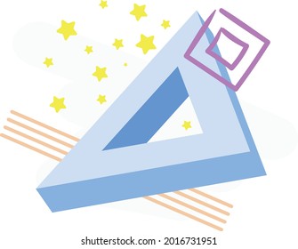 Resumen Formas De Círculo Geométrico Con Líneas Triángulos Estrellas Objetos Decorativos