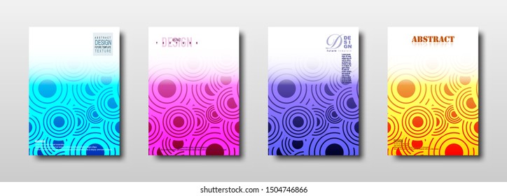 Abstract geometric circle texture with colorful gradient background for minimal cover design. Future template design for web placard poster banner. - Vector
