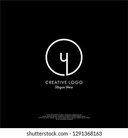 abstract geometric circle u logo letter design concept