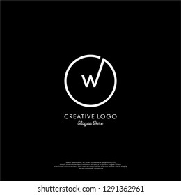 abstract geometric circle w logo letter design concept